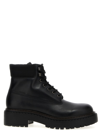 Re-Nylon leather ankle boots