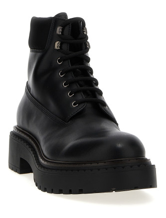 Re-Nylon leather ankle boots #