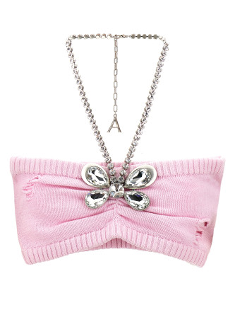 'Crystal Butterfly Knit Bandeau' top