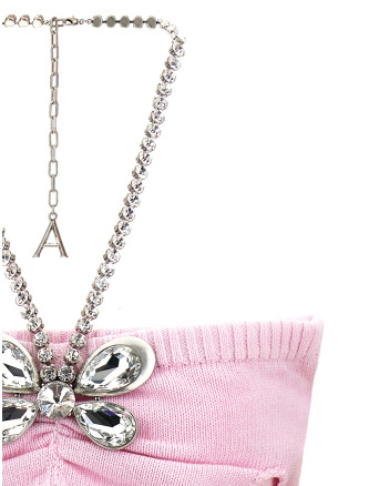 'Crystal Butterfly Knit Bandeau' top #