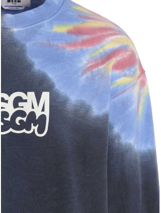 Logo print tie dye sweatshirt by Burro Studio #