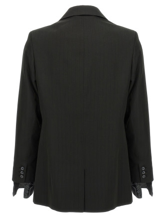 Striped double-breasted blazer #