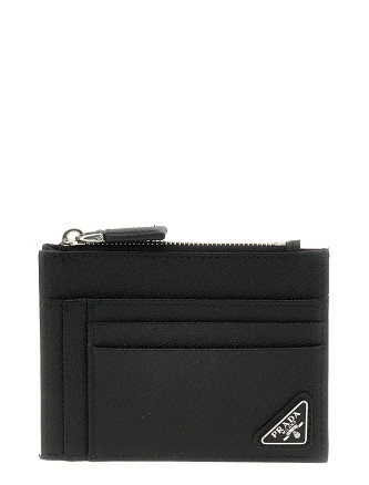 Saffiano logo card holder