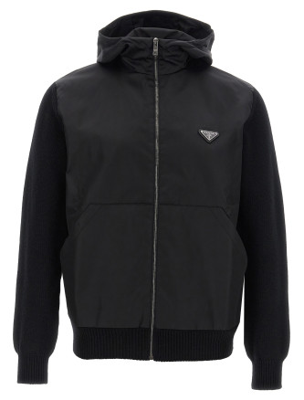 Logo bimaterial cardigan