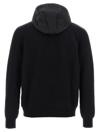 Logo bimaterial cardigan #