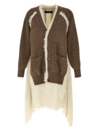 Two-material cardigan