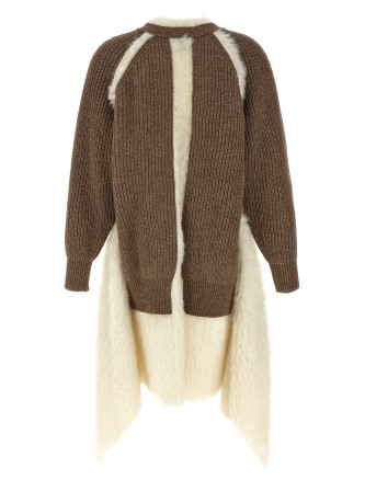 Two-material cardigan #