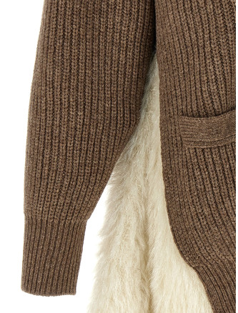 Two-material cardigan #