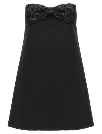 'Black Crepe Bandeau Mini' dress