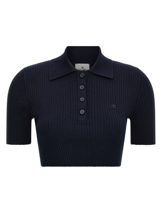 Ribbed polo shirt