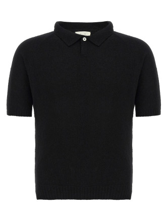 Bouclé cotton polo shirt
