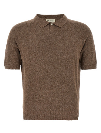 Bouclé cotton polo shirt