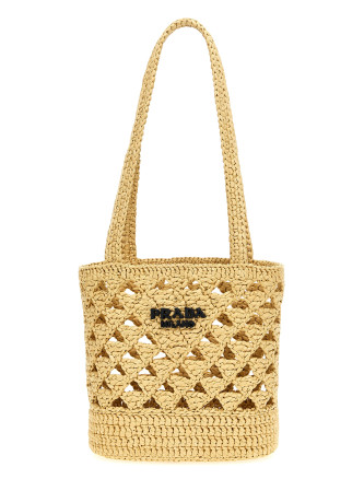 Crochet logo handbag