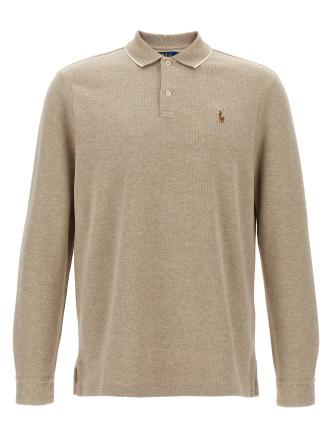 Fleece cotton polo shirt