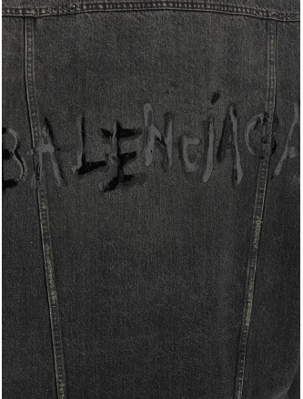 Denim jacket with used effect #