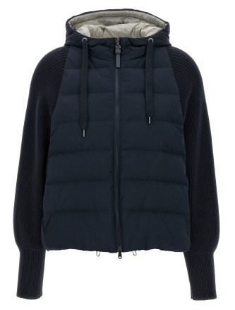 Two-material puffer jacket