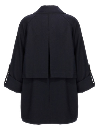 'Shiny Cuff Details' caban coat #