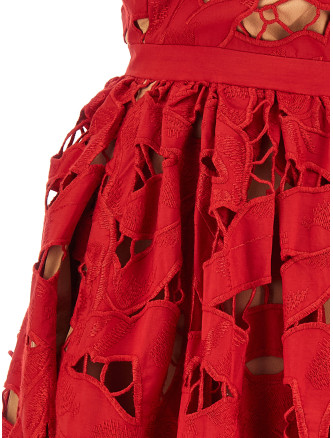 'Red Bow Embroidered Midi' dress #