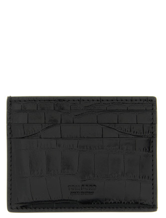 Crocodile leather card holder