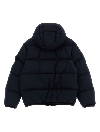 Logo patch hooded down jacket #