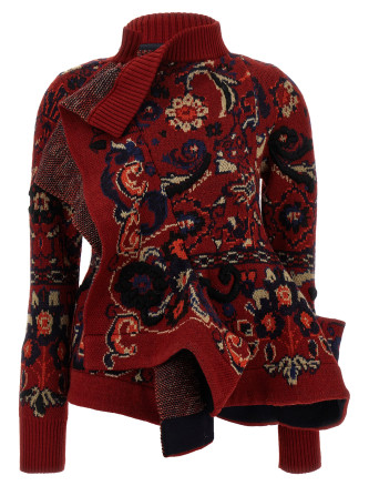 Jacquard wool cardigan