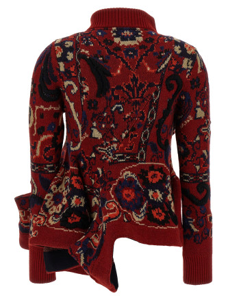 Jacquard wool cardigan #