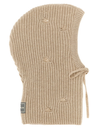 Distressed wool balaclava