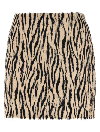 'Printed Faux Fur' skirt