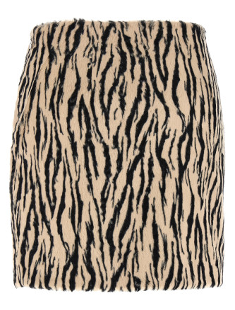 'Printed Faux Fur' skirt #