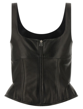 Peplos leather top #