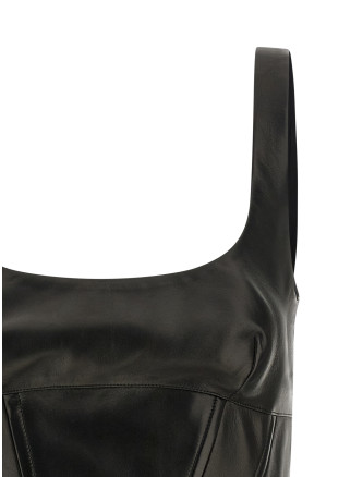 Peplos leather top #