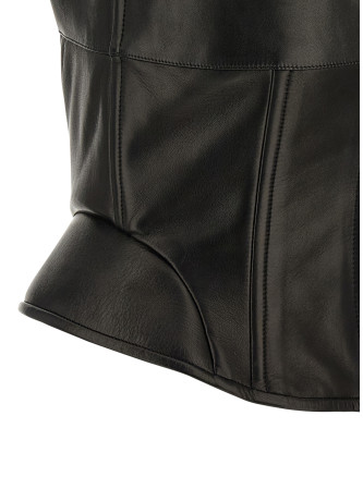 Peplos leather top #