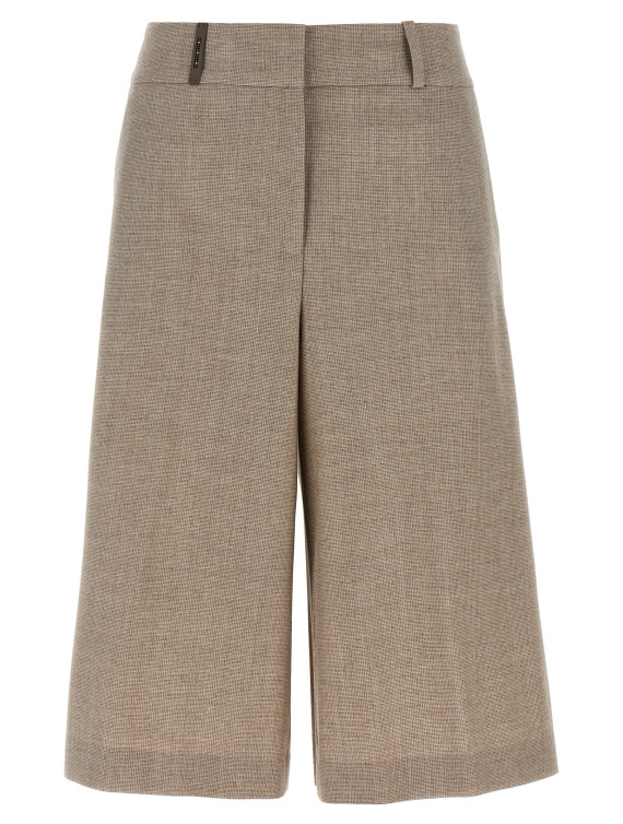 Micro houndstooth long bermuda shorts #1