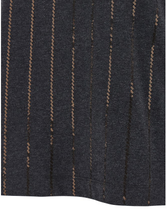 'Dazzling Chalk Stripe Embroidery' T-shirt #