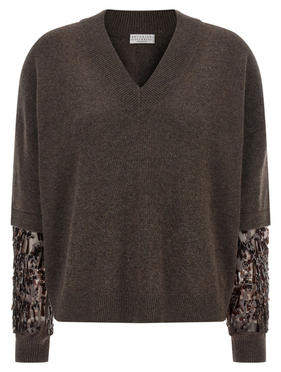 Sequin sleeve sweater #1