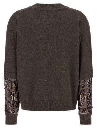 Sequin sleeve sweater #