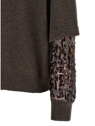 Sequin sleeve sweater #