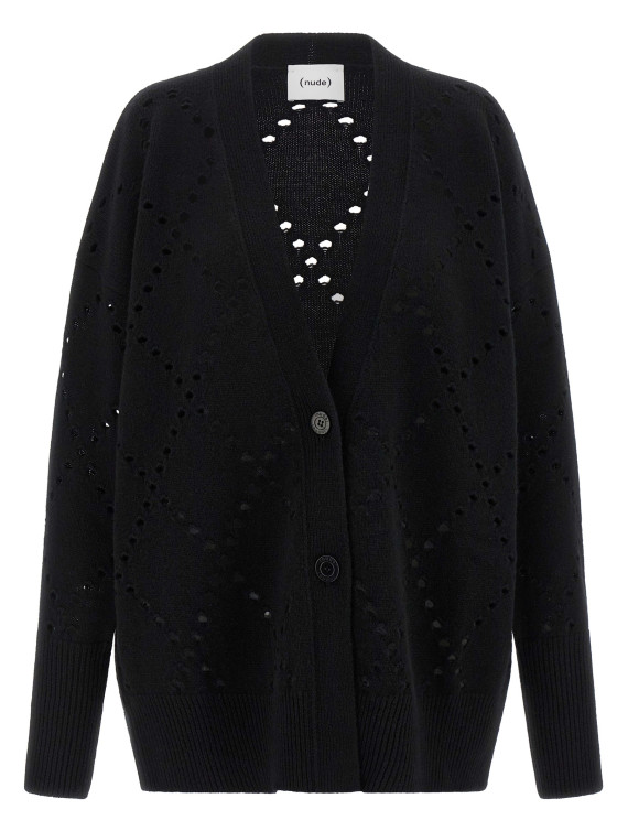 Argyle cut-out cardigan #1