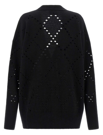 Argyle cut-out cardigan #