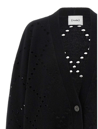 Argyle cut-out cardigan #