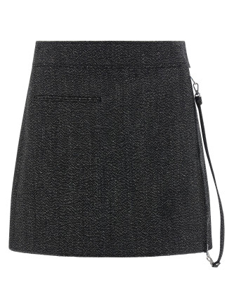 'Zipped Caviar Mini' skirt