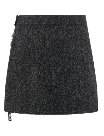 'Zipped Caviar Mini' skirt #