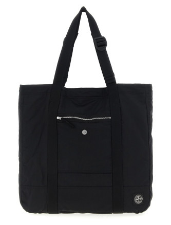 Logo patch shopping bag