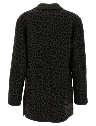 Animal print double-breasted blazer #