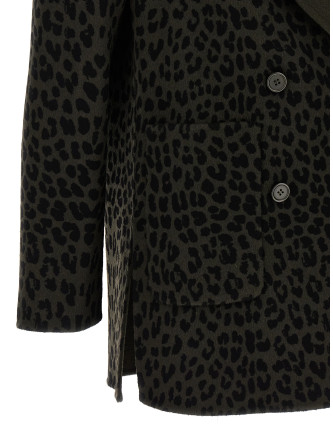 Animal print double-breasted blazer #