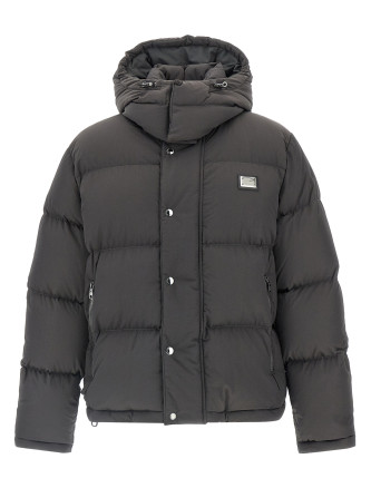 Logo patch down jacket