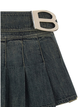 'Buckle Pleated' skirt #