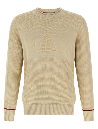 Waffle stitch cotton sweater