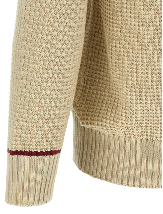 Waffle stitch cotton sweater #