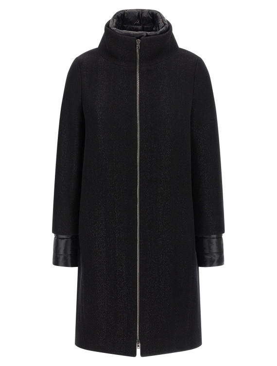 Lamé thread and wool coat #1